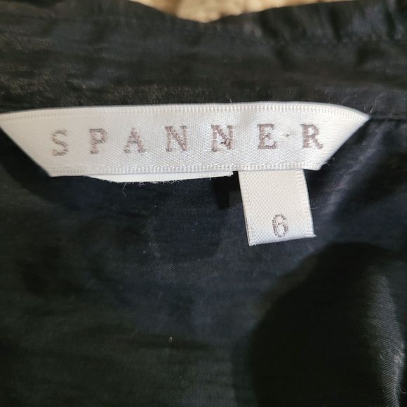 Spanner Black 3/4 Sleeve Full Zip Collared Jacket Size 6 - Picture 6 of 6